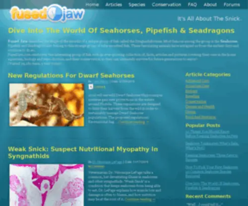 Fusedjaw.com(Seahorses, Pipefish & Seadragons) Screenshot