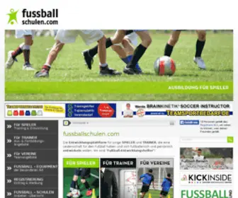 Fussballschulen.com(Das Internetportal und Kompetenzcenter für Fußballschulen) Screenshot