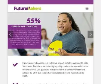 Futuremakerscoalition.com(Increasing the percent of college graduates and residents with advanced certifications and credentials) Screenshot