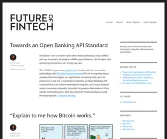 Futureoffintech.com(Thoughts on the future of finance and technology) Screenshot