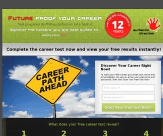 Futureproofyourcareer.com(Career test/career quiz to define your career path) Screenshot