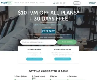 Fuzenet.com.au(FuzeNet Internet) Screenshot