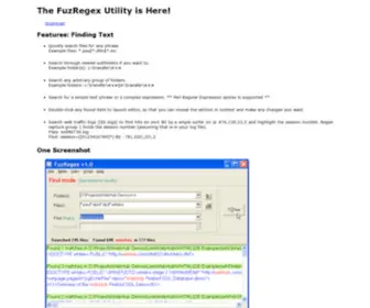 Fuzregex.com(Utility to search files and optionally replace data) Screenshot