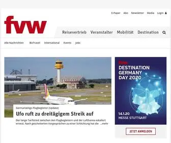 FVW.de(Fachinformationen zu Touristik) Screenshot