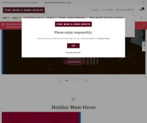 FWGS.com(Pennsylvania Wine & Spirits Premium Collection) Screenshot