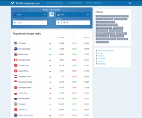 FX24Converter.com(Current exchange rates and exchange rates converter) Screenshot