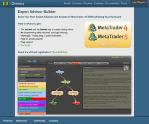 FXdreema.com(FxDreema EA Builder) Screenshot