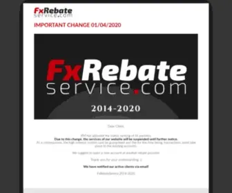 Fxrebateservice.com(Important change 01/04/2020) Screenshot