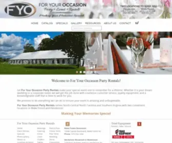 Fyopartyrentals.com(Party Rentals in Wake Forest NC) Screenshot