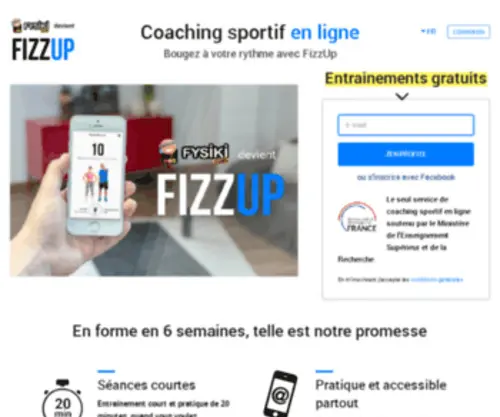 Fysiki.com(Le 1er site de coaching sportif en ligne) Screenshot
