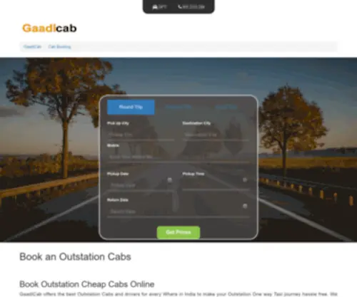 Gaadicab.com(Book Outstation Cabs) Screenshot