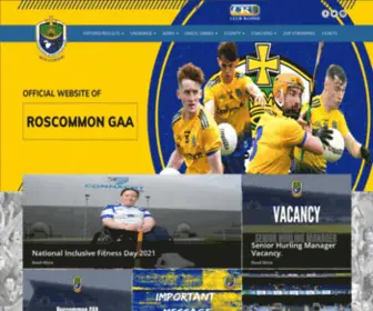 Gaaroscommon.ie(The Roscommon County Board of the Gaelic Athletic Association or Roscommon GAA) Screenshot
