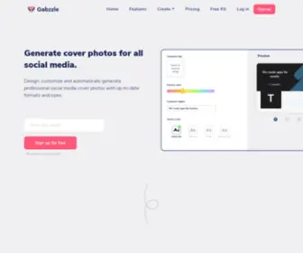 Gabzzle.com(Generate cover photos for all social media) Screenshot