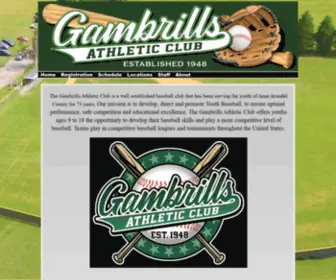 Gacbaseball.org(Gambrills Athletic Club Baseball) Screenshot