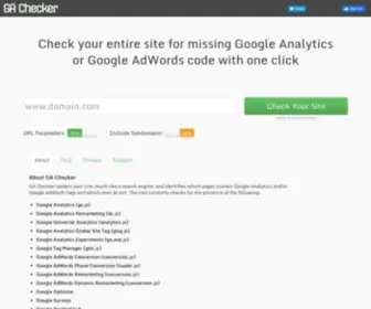 Gachecker.com(Check Your Site for Missing Google Analytics Tracking Code) Screenshot