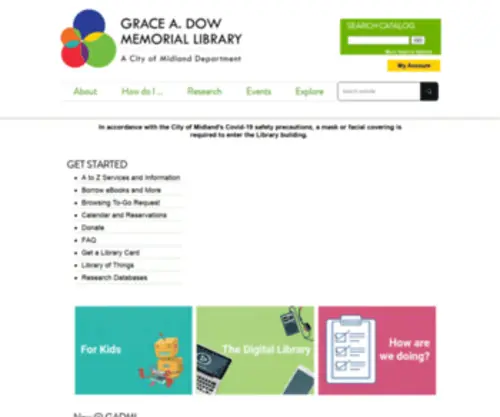 Gadml.org(Grace A. Dow Memorial Library) Screenshot