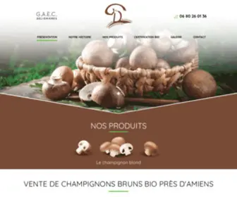 Gaec-Delignieres.fr(Vente de champignons bruns près d'Amiens) Screenshot