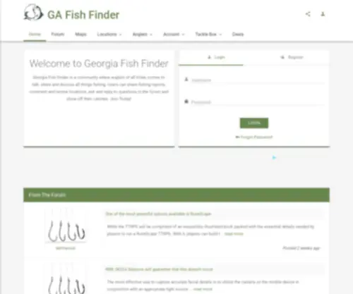 Gafishfinder.com(Georgia Fishing Forum) Screenshot