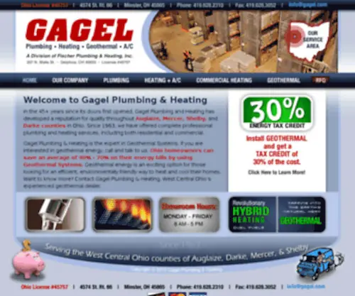 Gagel.com(Gagel Plumbing Heating Geothermal Air Conditioning) Screenshot