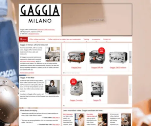Gaggia.ie(Coffee Machines and Coffee Makers) Screenshot
