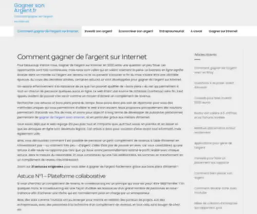 Gagnersonargent.fr(Comment gagner de l'argent sur Internet) Screenshot