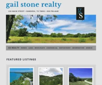 Gailstonerealty.com(GAIL STONE REALTY for Bandera County and Texas Hill Country properties) Screenshot