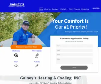 Gaineyhc.com(Gainey's Heating & Cooling Inc) Screenshot