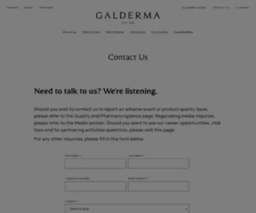Galderma.in(Contact us) Screenshot