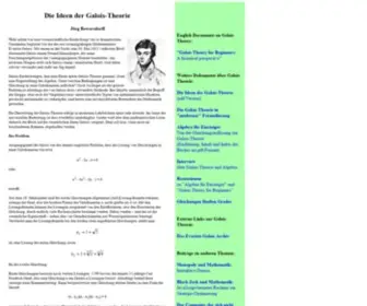 Galois-Theorie.de(Die Ideen der Galois) Screenshot