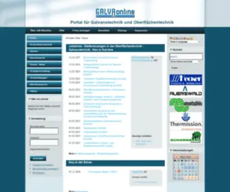 Galvaonline.com(Das Portal für die Galvanotechnik und Oberflächentechnik für Deutschland) Screenshot