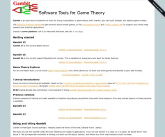Gambit-Project.org(Software Tools for Game Theory) Screenshot
