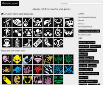 Game-Icons.net(4131 free SVG and PNG icons for your games or apps) Screenshot