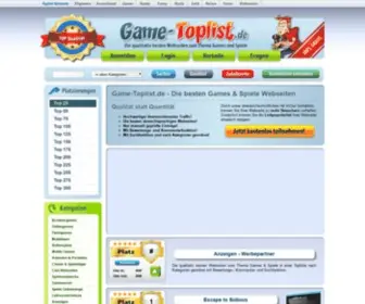 Game-Toplist.de(Die besten Games & Spiele Webseiten mit Browsergames) Screenshot