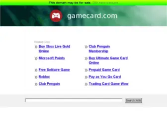 Gamecard.com(The Leading Game Site on the Net) Screenshot