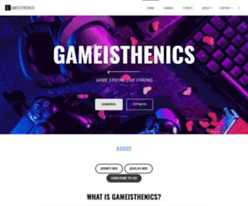 Gameisthenics.com(GAME STRONG LIVE STRONG) Screenshot