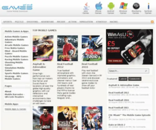 Gamemobiledownload.com(Game Mobile Download) Screenshot