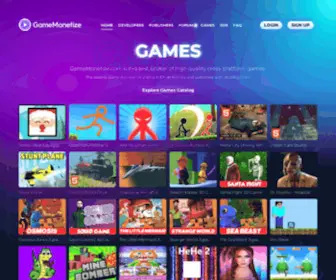 Gamemonetize.com(Game distribution HTML5 Games for Websites) Screenshot