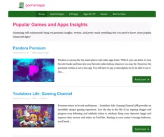 Gamenapp.com(Popular Games and Apps Insights) Screenshot