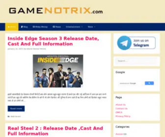 Gamenotrix.com(Get Information About Movies) Screenshot