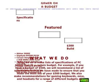 Gameronabudget.com(Gamer On A Budget) Screenshot
