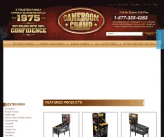 Gameroomchamp.com(Pinball Machines and Arcade Games Promote Hours of Family Fun) Screenshot