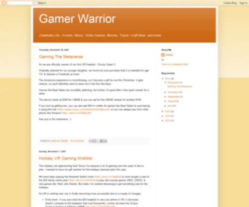 Gamerwarrior.com(Gamer Warrior) Screenshot