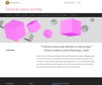 Gamesandplay.org(Centre for Games and Play) Screenshot