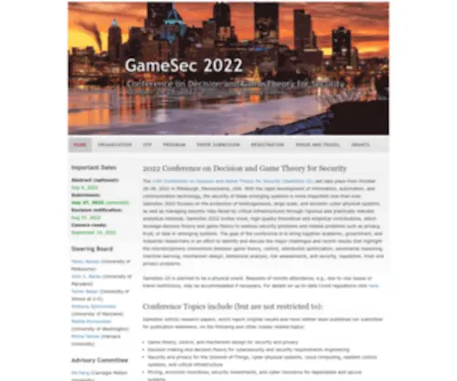 Gamesec-Conf.org(GameSecConference on Decision and Game Theory for Security) Screenshot