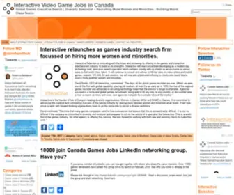 Gamesjobscanada.com(Video Game Jobs in Canada) Screenshot