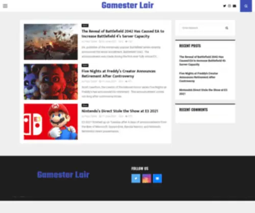 Gamesterlair.com(Gamester Lair) Screenshot