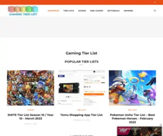 Gametruth.com(Gaming Tier List) Screenshot