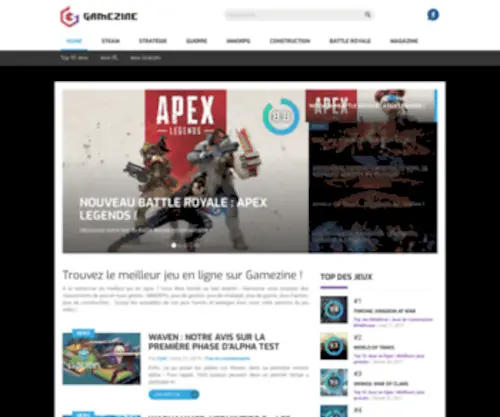 Gamezine.fr(Toute l'Actu des Jeux en ligne) Screenshot