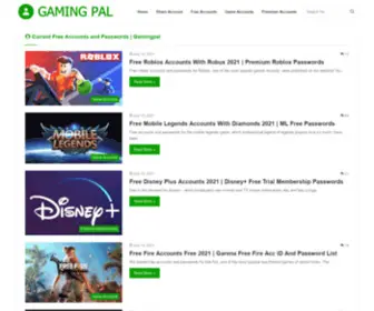 Gamingpal.net(Best Free Accounts) Screenshot