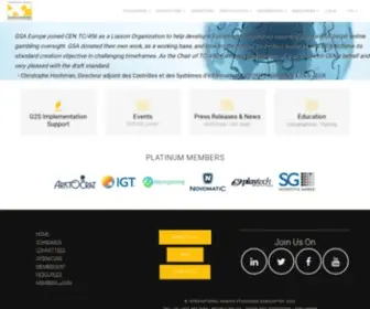 Gamingstandards.com(Gaming Standards Association (GSA)) Screenshot